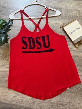 Pink Victoria’s Secret SDSU Aztecs Red Racerback Flowy Tank Top. Size S